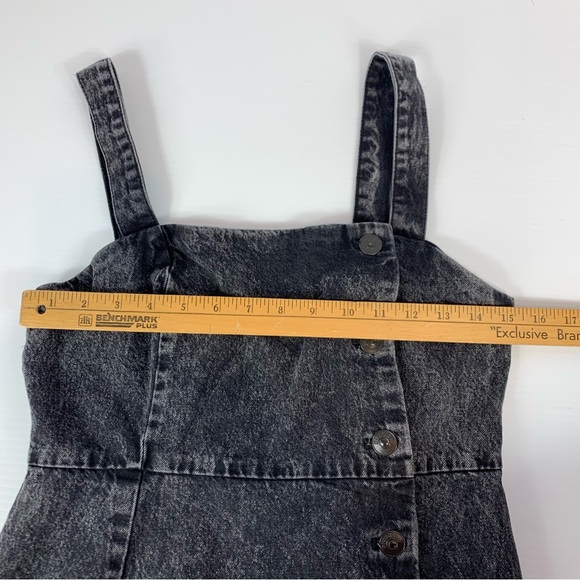 H&M Divided Dress Women's Medium Sleeveless Black Acid Wash Denim Mini Jean - Picture 10 of 16